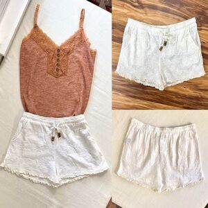 New Cream Eyelet POL Shorts